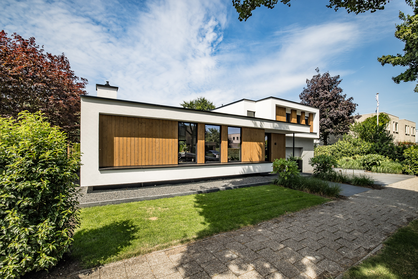Moderne kubuswoning met plat dak