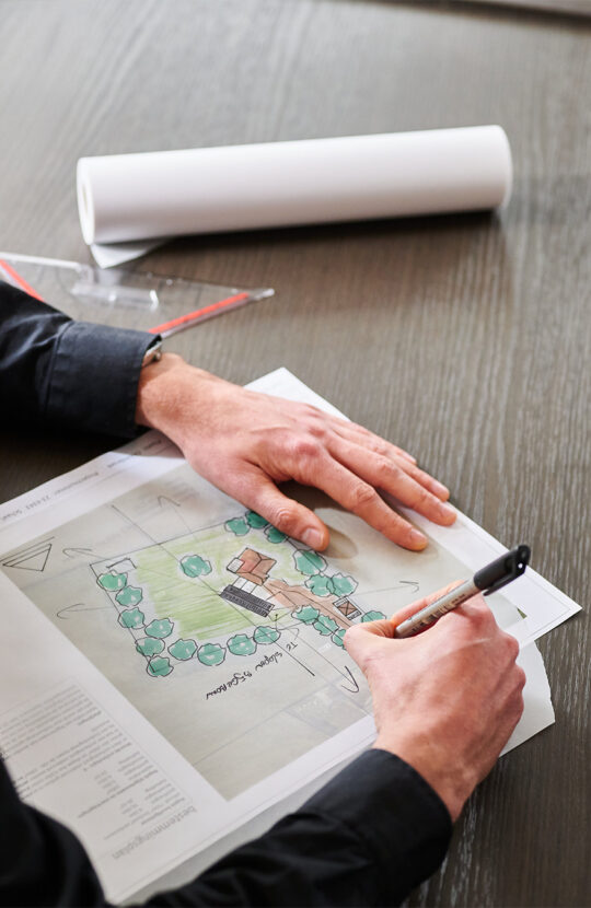 Schetsen van een architect