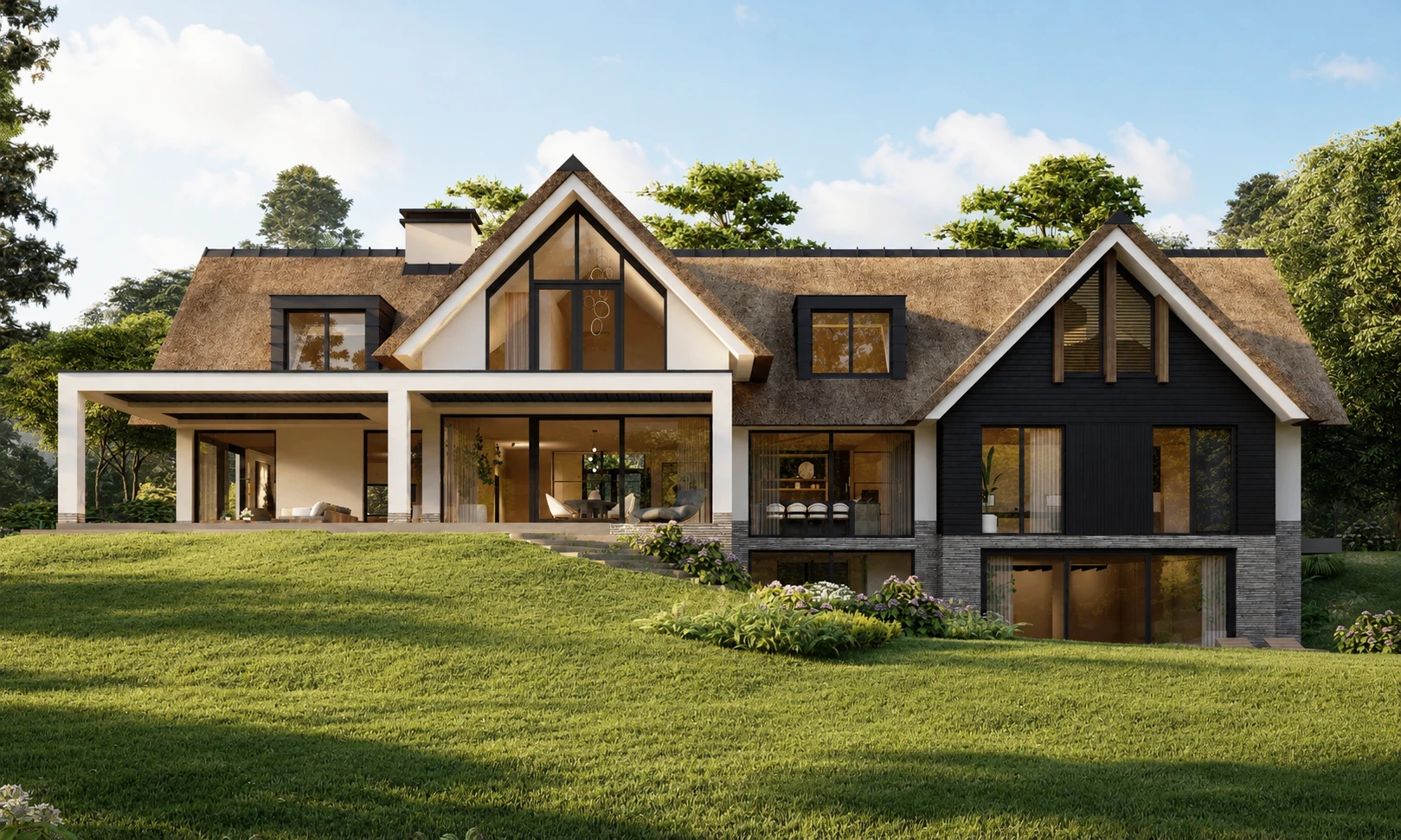 Prachtige luxe villa met rieten kap, ontworpen door Bekhuis & KleinJan