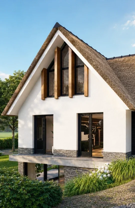 Ontwerp rietgedekte villa, door Bekhuis & KleinJan