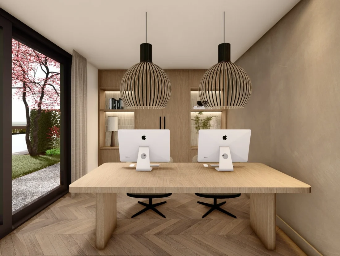 Interieurontwerp van thuiskantoor door de interieurarchitecten van Bekhuis & KleinJan